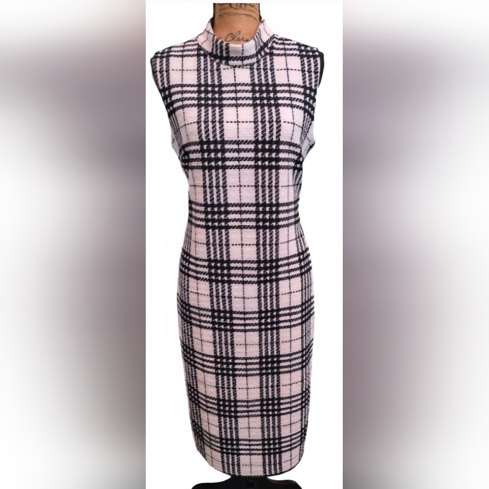 Cato Plaid Black and White Women's Small Dress